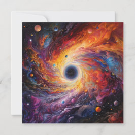 惑星カラフル宇宙銀河系背景 ノートカード