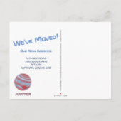 惑星カラフル木星おもしろいが新しい住所を移動 案内ポストカード (裏面)