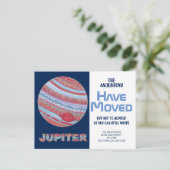 惑星カラフル木星おもしろいが新しい住所を移動 案内ポストカード (スタンド正面)