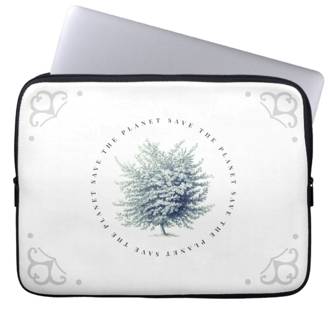 惑星クラシックツリーを保存する環境 ラップトップスリーブ (正面)