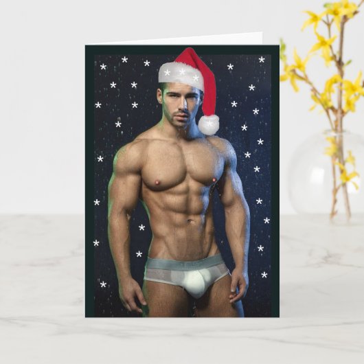 惑星クリスマスバフサンタで最もホットなハンクス カード (黄色い花)