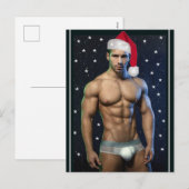 惑星クリスマスバフサンタで最もホットなハンクス シーズンポストカード (正面/裏面)