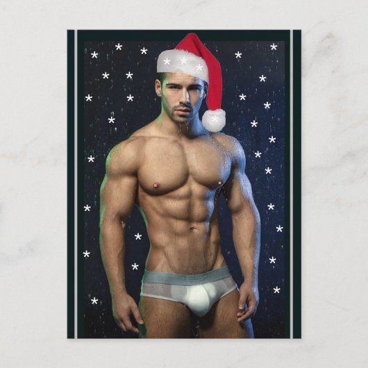 惑星クリスマスバフサンタで最もホットなハンクス ポストカード (正面)
