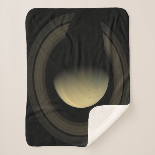 惑星サターンとその主要なリングや輪のモザイク。 シェルパブランケット (正面)