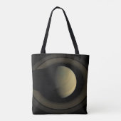 惑星サターンとその主要なリングや輪のモザイク。 トートバッグ (裏面)