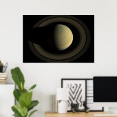 惑星サターンとその主要なリングや輪のモザイク。 ポスター (ホームオフィス)