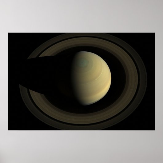 惑星サターンとその主要なリングや輪のモザイク。 ポスター (正面)