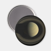 惑星サターンとその主要なリングや輪のモザイク。 マグネット (正面/裏面)