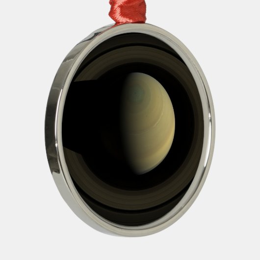 惑星サターンとその主要なリングや輪のモザイク。 メタルオーナメント (右)