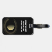 惑星サターンとその主要なリングや輪のモザイク。 ラゲッジタグ (裏面横)