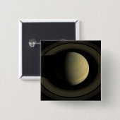 惑星サターンとその主要なリングや輪のモザイク。 缶バッジ (正面&裏面)