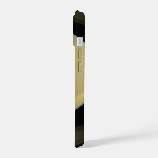惑星サターンとその主要なリングや輪のモザイク。 iPhone 15ケース (左側面)