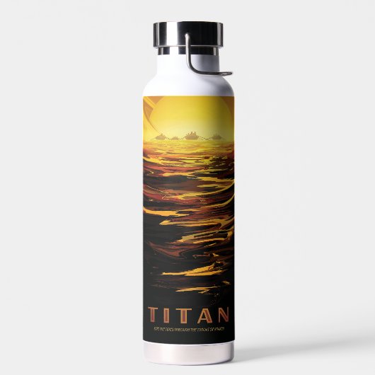 惑星サターンのタイタン最大の月 ウォーターボトル (左面)