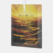 惑星サターンのタイタン最大の月 ガラスオーナメント (正面左)