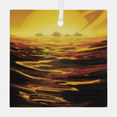 惑星サターンのタイタン最大の月 ガラスオーナメント (裏面)