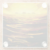 惑星サターンのタイタン最大の月 ガラスコースター (裏面)