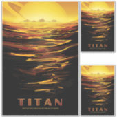 惑星サターンのタイタン最大の月 シール (正面)