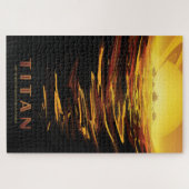 惑星サターンのタイタン最大の月 ジグソーパズル (横)