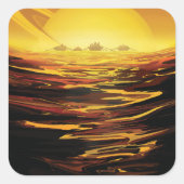 惑星サターンのタイタン最大の月 スクエアシール (正面)