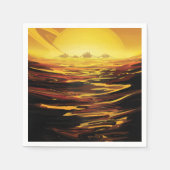 惑星サターンのタイタン最大の月 スタンダードカクテルナプキン (正面)