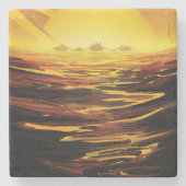 惑星サターンのタイタン最大の月 ストーンコースター (正面)