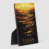 惑星サターンのタイタン最大の月 フォトプラーク (側面)