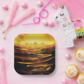 惑星サターンのタイタン最大の月 ペーパープレート (パーティー)