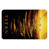 惑星サターンのタイタン最大の月 マグネット (横)