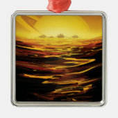 惑星サターンのタイタン最大の月 メタルオーナメント (正面)