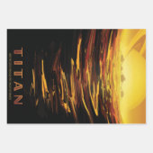 惑星サターンのタイタン最大の月 ラッピングペーパーシート (正面)