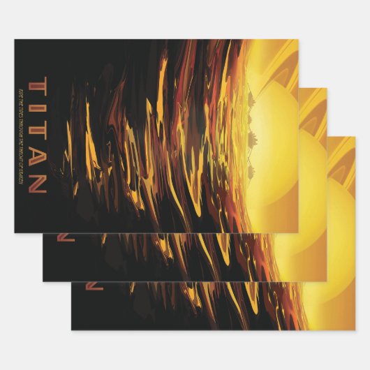 惑星サターンのタイタン最大の月 ラッピングペーパーシート (セット)