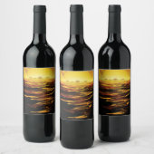 惑星サターンのタイタン最大の月 ワインラベル (ボトル)