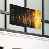 惑星サターンのタイタン最大の月 横断幕 (ビルの外側)