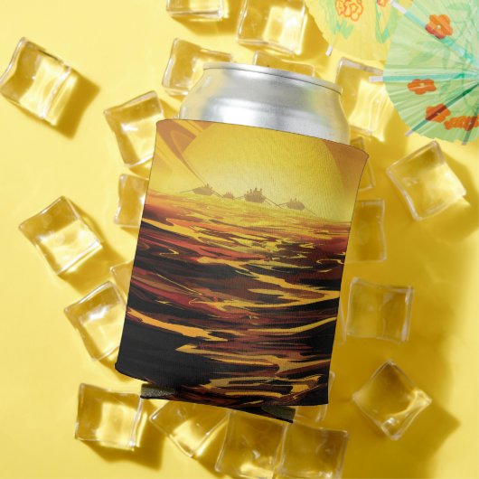 惑星サターンのタイタン最大の月 缶クーラー (インサイチュ 夏)