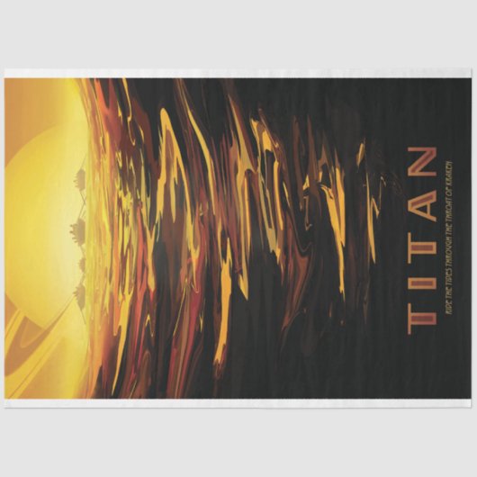 惑星サターンのタイタン最大の月 薄葉紙 (正面)