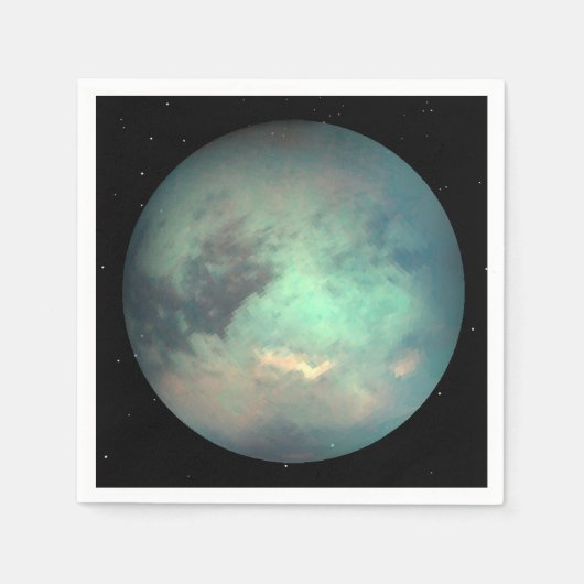 惑星サターンのムーンタイタン スタンダードカクテルナプキン (正面)