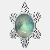 惑星サターンのムーンタイタン スノーフレークピューターオーナメント (右)