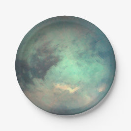 惑星サターンのムーンタイタン ペーパープレート