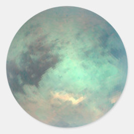 惑星サターンのムーンタイタン ラウンドシール