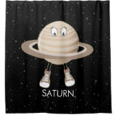 惑星サターン&スターズ シャワーカーテン (正面)