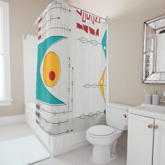 惑星シャワーカーテンの位置合わせ シャワーカーテン (インサイチュ)