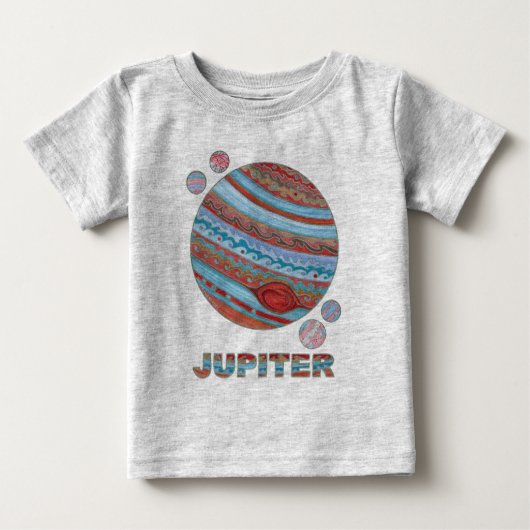 惑星ジュピターと衛星宇宙ギークファッション ベビーTシャツ (正面)
