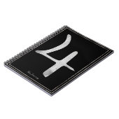 惑星ジュピターは銀の様式化されたシンボルを打ち砕く ノートブック (左側)