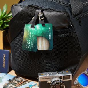 惑星ジュピター太陽のシステム宇宙グリーン銀河系 ラゲッジタグ