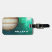 惑星ジュピター太陽のシステム宇宙グリーン銀河系 ラゲッジタグ (正面横)