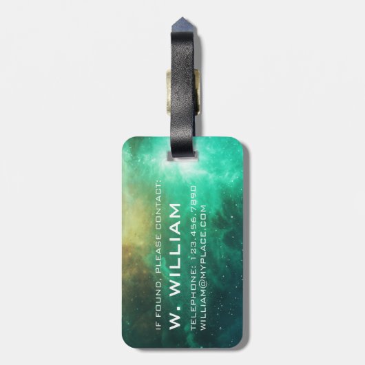 惑星ジュピター太陽のシステム宇宙グリーン銀河系 ラゲッジタグ (裏面縦)