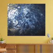 惑星ジュピターJunoカムの渦巻く青い雲 キャンバスプリント (インサイチュ (リビング))