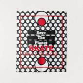 惑星スケートスケートボードを保存 タペストリー (正面)