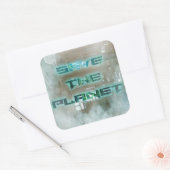 惑星ステッカーを保存する スクエアシール (封筒)