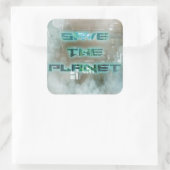 惑星ステッカーを保存する スクエアシール (バッグ)